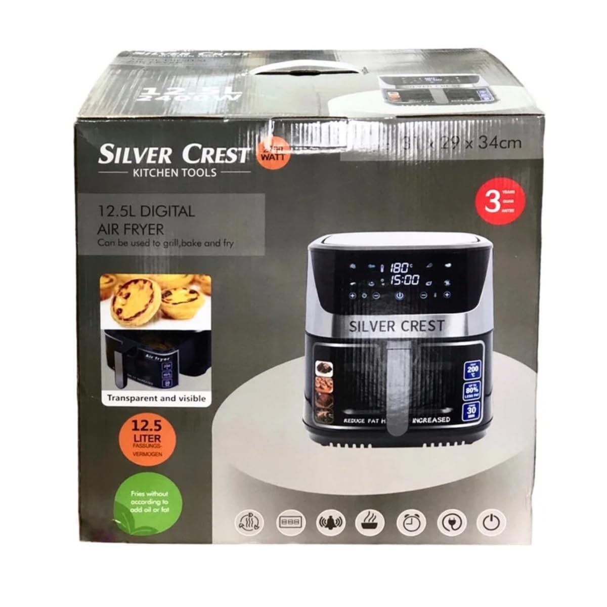 Digital Air Fryers, 1500W 12L, 1800W 12L, 4.5L 1400W, air fryer - 10 Presets, 360° Air Convection, LCD Touch Control, Healthy Cooking, Dishwasher Safe, Free Recipe E-Book, BPA Free