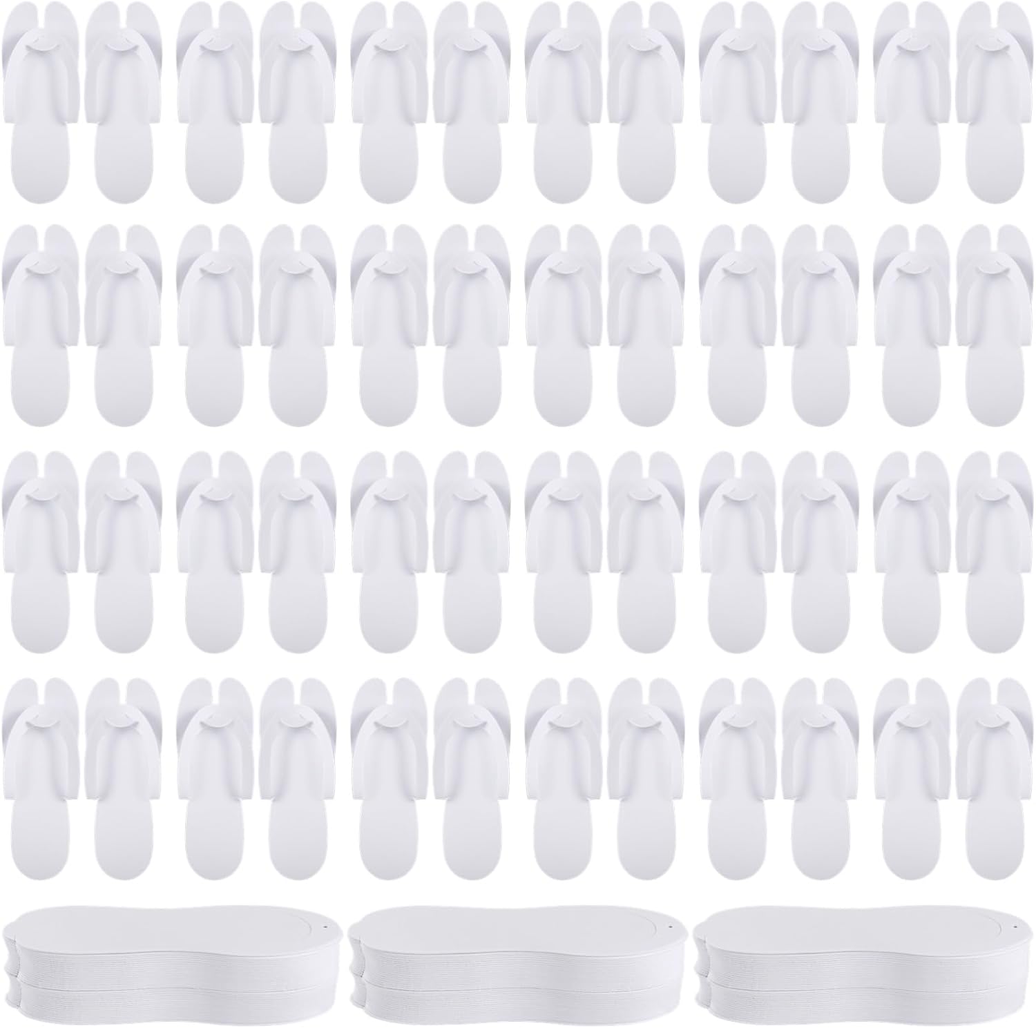 100Pairs Disposable Pedicure Flip Flops Slippers Bulk,White EVA Flip-Flops Kit,SPA Pedicure Slippers for Adult,Lightweight and Easy to Wear,Ideal for Nail Salons,Hotels,Travel,Home,Party