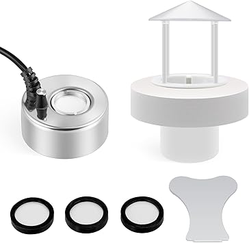 Mxmoonant 350ml/H Ultrasonic Mist Maker Fogger Metal Atomizer with Removable Splash Guard for Water Fountain Pond Pot Rockery Sink