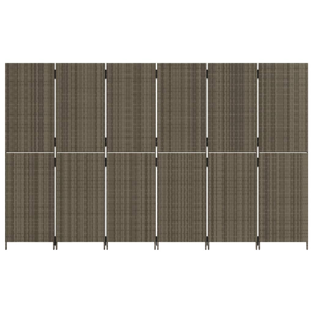 Paravent 6-TLG - Separador de ambientes, polirratán, 294 x 180 cm, plegable, para salón, dormitorio, balcón y oficina