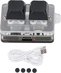 2 Teclas de Teclas, Copie o Teclado Pasta Suporte de Programação Macro e Software Blue Switch Teclado Personalizado Com Luz RGB, Conexão BT Tipo C Uma Mão de um Teclado Mecânico