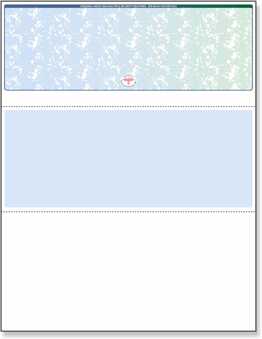 - NextDayLabels - Blank Check Stock for Laser/Ink-Jet, 8-1/2 x 11" 24# lb, 500 Sheets Per Pack (Blue/Green Prismatic Top)