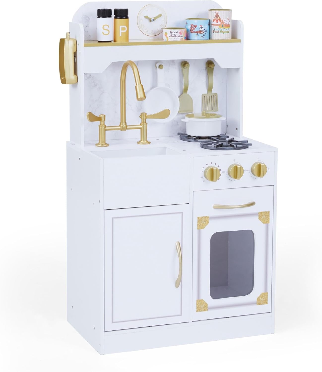 Teamson Kids Versailles Classic Kids Wooden Play Kitchen, White