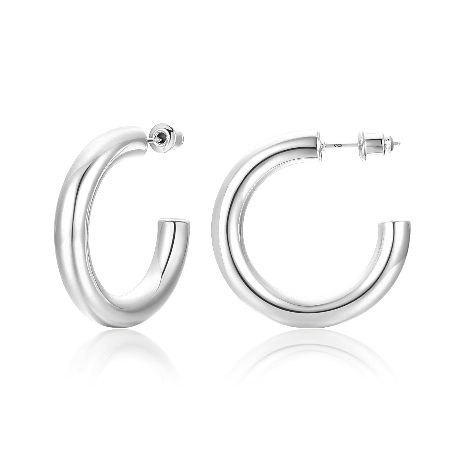 Cocadant Sterling Silver Hoop Earrings for Women,14K Real Gold Plated Hypoallergenic Hoop Earrings with Elegant Gift Box