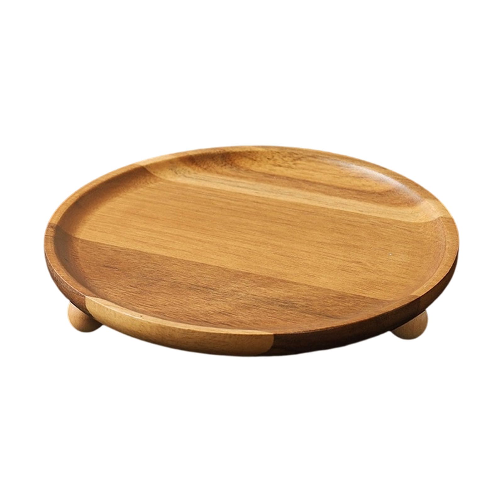 Qusinfc Sturdy Wood High Foot Decorative Tray Multipurpose Organizers Rural Wooden Serving Tray for Home and Offices Essential Rural Wooden Serving