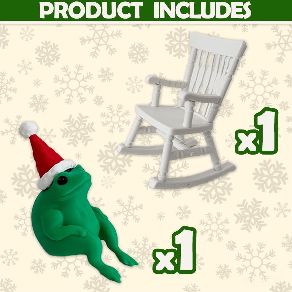 3D Printed Frog Fidget, Mini Animals Figures Set，3D Printed Miniature Sofa Arm Chair Living Room Furnitur Ornaments Suitable for Desktop Ornaments