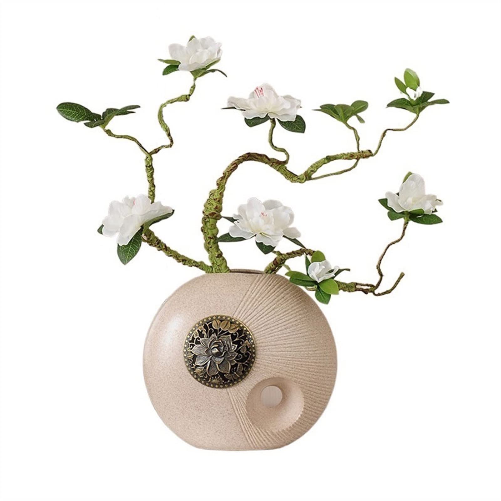 XDLEDMKIZ Artificial Flowers Indoor Indoor Decorative Artificial Flower Ornament with Vase Living Room Entrance Office Simulation Flower Decoration Artificial Flowers in