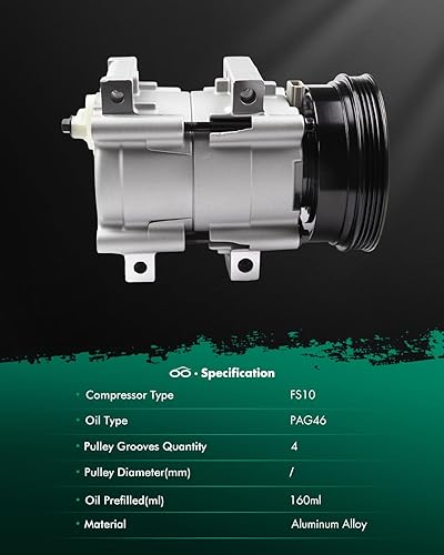 Miniatura 1461 de SCITOO CO 10739C - Compresor de CA compatible con Honda Element 2.4L 2003 2004 2005 2006 2007 2008 2009 2010 2011