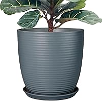 Vista 12 de Macetas de cerámica de 6 pulgadas para plantas, macetas de cerámica con orificio de drenaje y platillo, maceta para plantas de interior, maceta