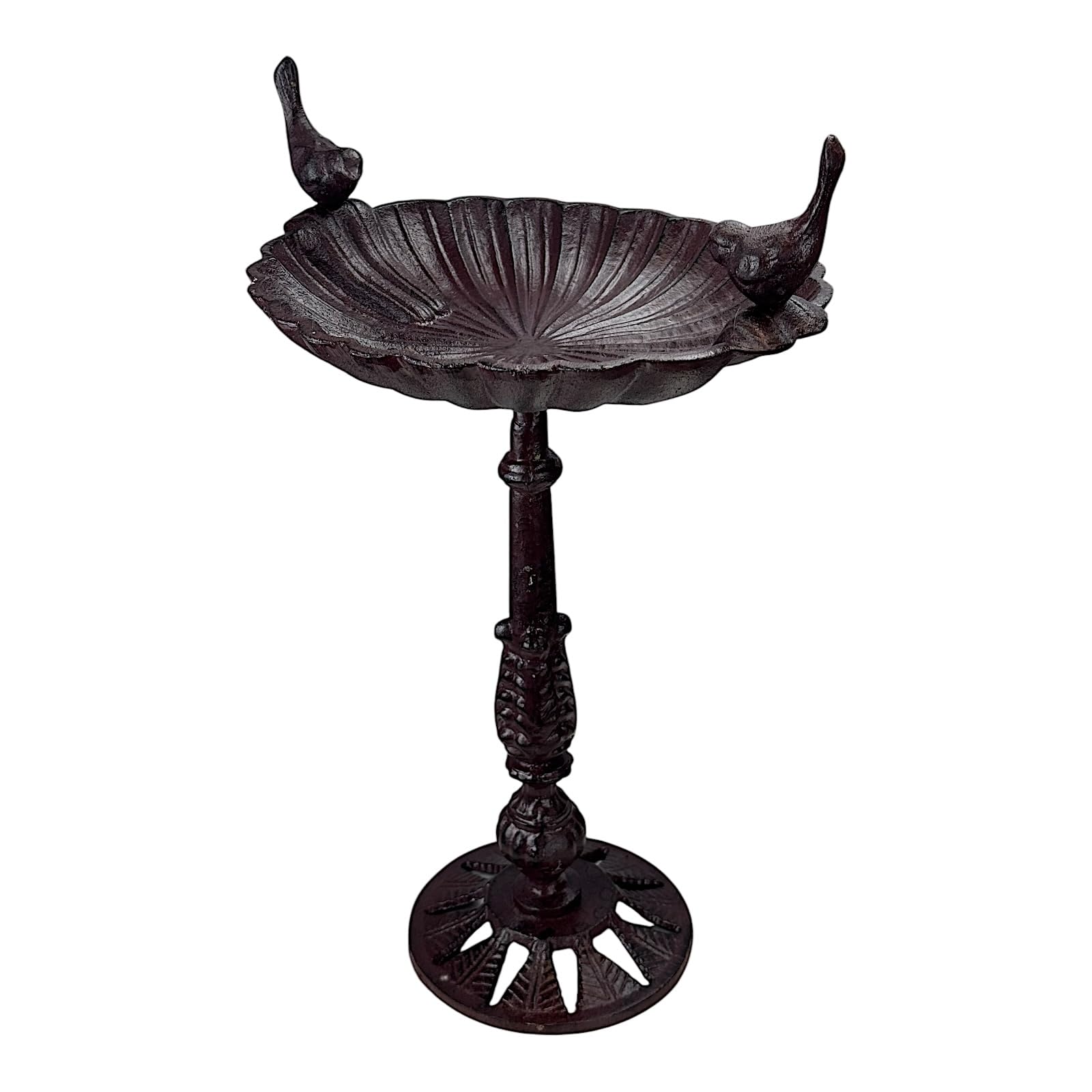 Vogeltränke aus Gusseisen auf dekorativem Ständer - Gartenornament Vintage Style 47,0 cm
