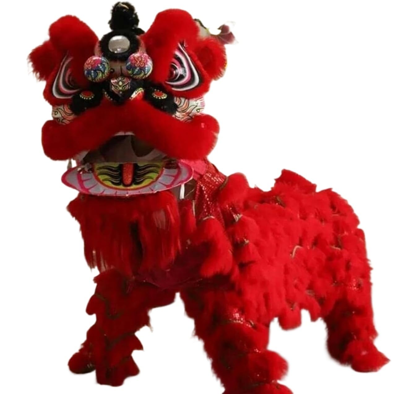 Ręcznie robiona chińska głowa do tańca lwa – tradycyjny rekwizyt do tańca jedwabnego smoka na Księżycowy Nowy Rok i występy festiwalowe