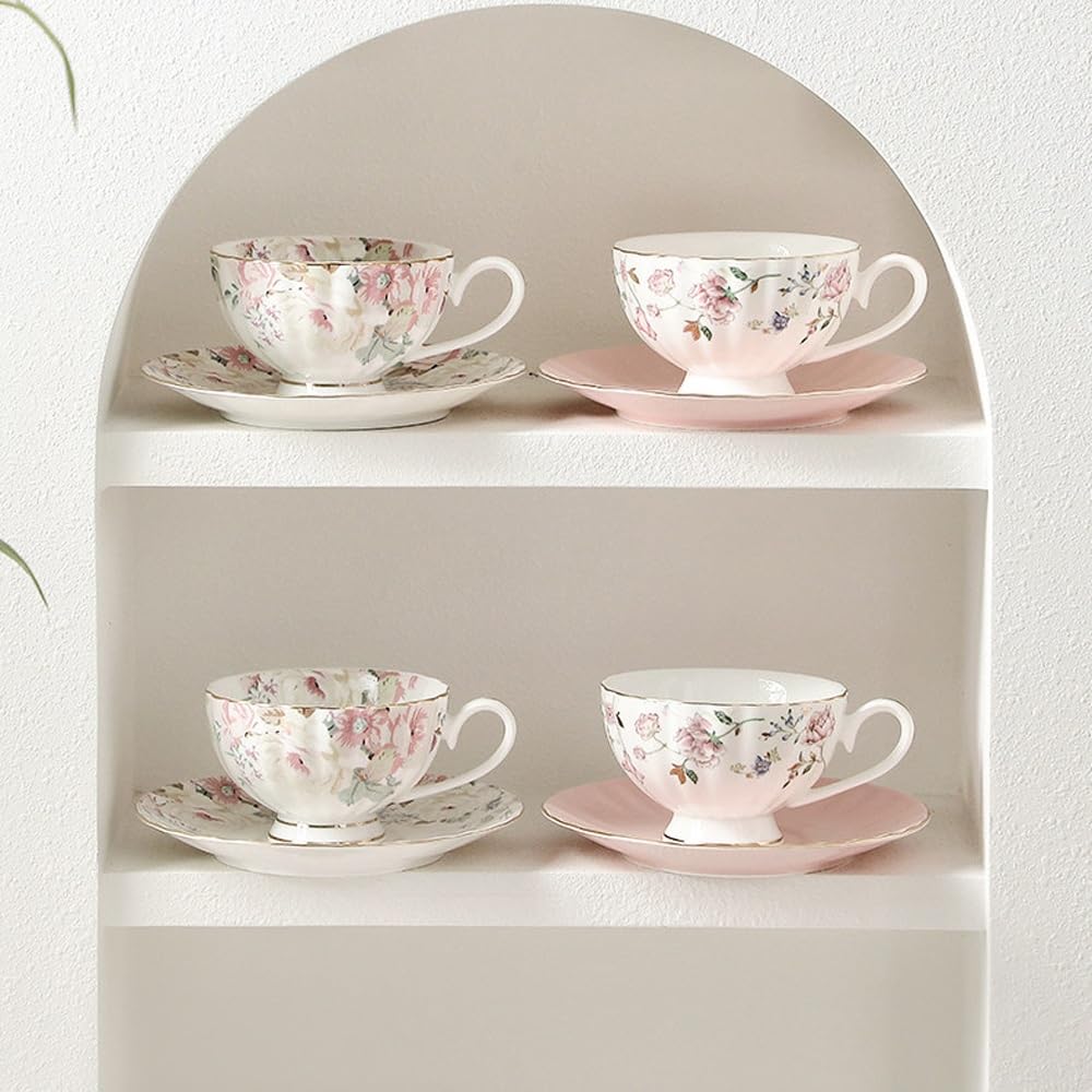 4-częściowy zestaw filiżanek do espresso i spodków, ceramiczny zestaw filiżanek do kawy i spodków, pojemniki na kawę do specjalnych napojów kawowych i herbaty