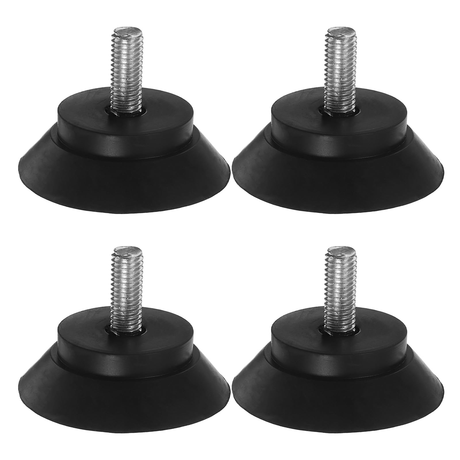 Healifty 4 Pcs M8 Rubber Adjustable Anti-vibration Treadmill Leveling Feet Pads for Exercise Bikes and Fitness Equipment, Non-slip Shock Absorbing Furniture Support Pads for Home Gym Floor