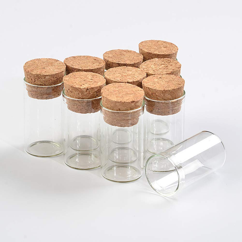 TAI DIAN 6ml 22x40mm Mini Bottles Glass Test Tube Jar Storage for Sand Liquid Food Gift Diy Bottles 100pcs (100, 6ml)