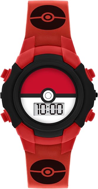 Pokemon Boy's Digital Quartz Watch with Silicone Strap POK4127