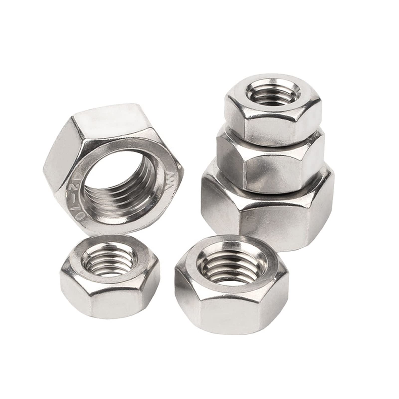 JINGYAN Nakrętki zabezpieczające Metric Left Hand Thread Hex Nut Stainless Steel Reverse Hexagon Nuts Tooth(M5 (10pcs))