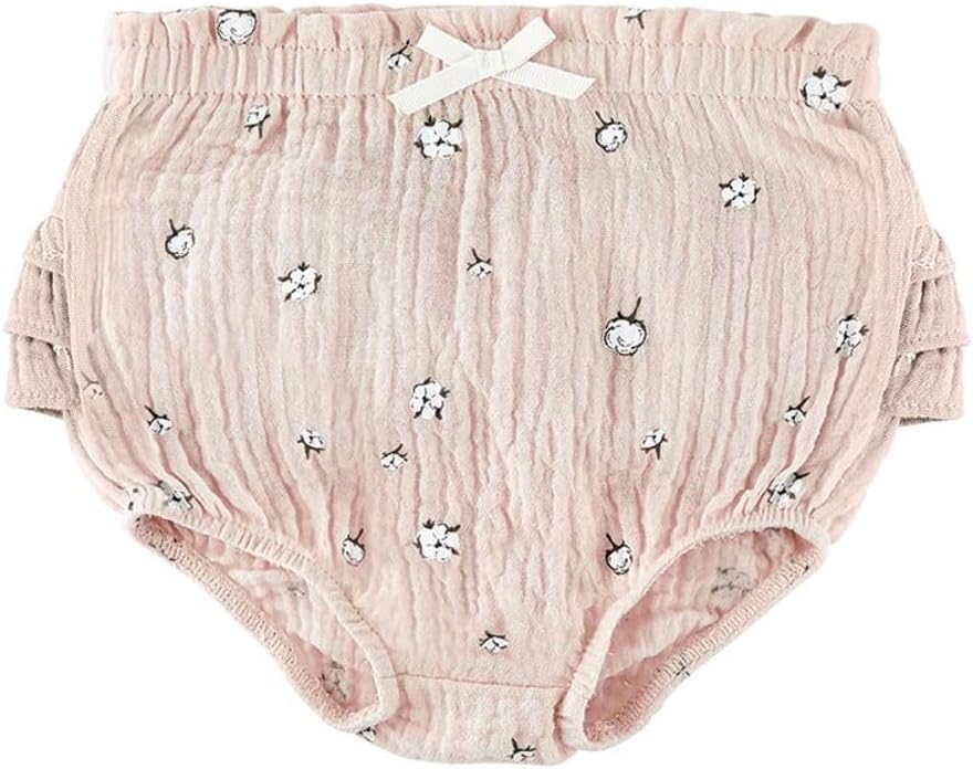 Stephan Baby Infant Pants - Comfy Cotton Muslin Diaper Cover Bloomers with Ruffles, 6-12 Months, Cotton Blossom