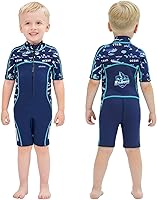 Vista 10 de Goldfin - Traje de neopreno para niños, 2 mm y 3 mm, con cremallera frontal, para niños pequeños, mantiene el calor para deportes acuáticos, surf