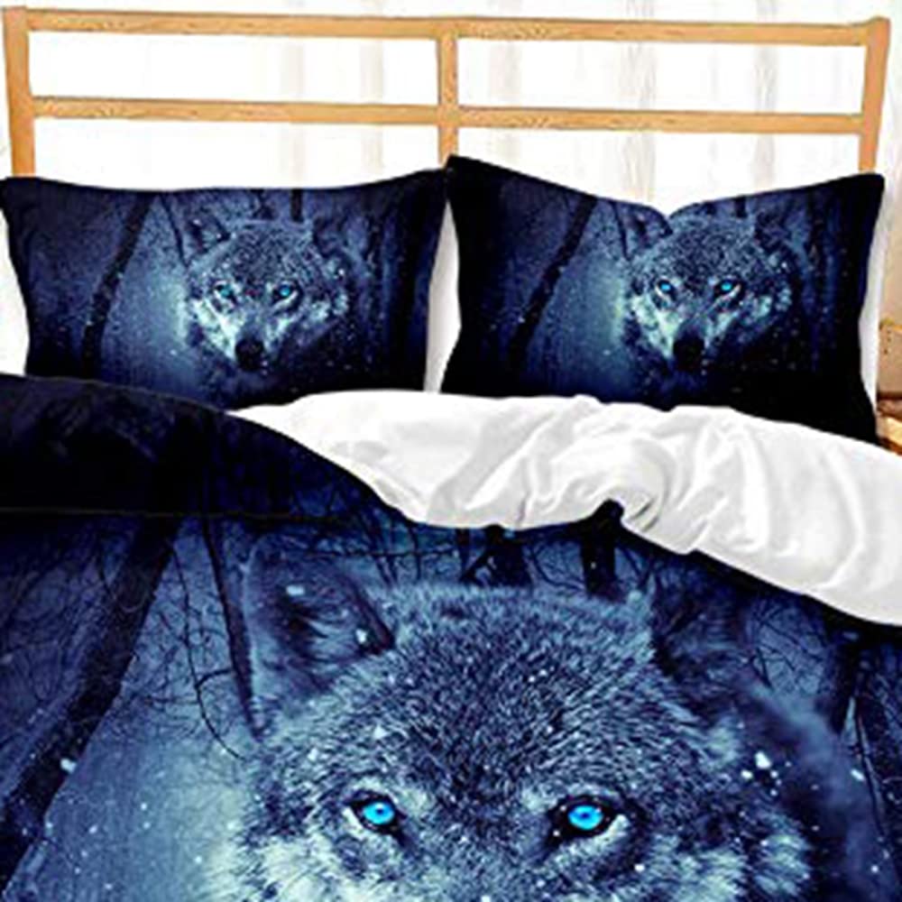 Set Biancheria Da Letto Lupo 3D Per Ragazzi - Copripiumino E 2 Federe In Microfibra, 220x240 Cm - Foto 7