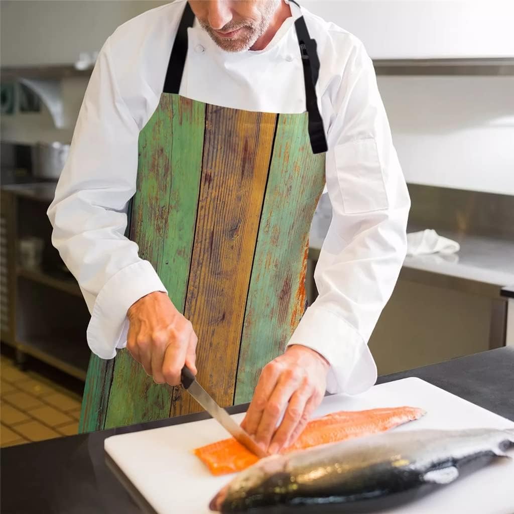 Colorful Wood Board Aprons for Women Men Kid Cooking Baking Apron Kitchen Utility Equipment Accessories