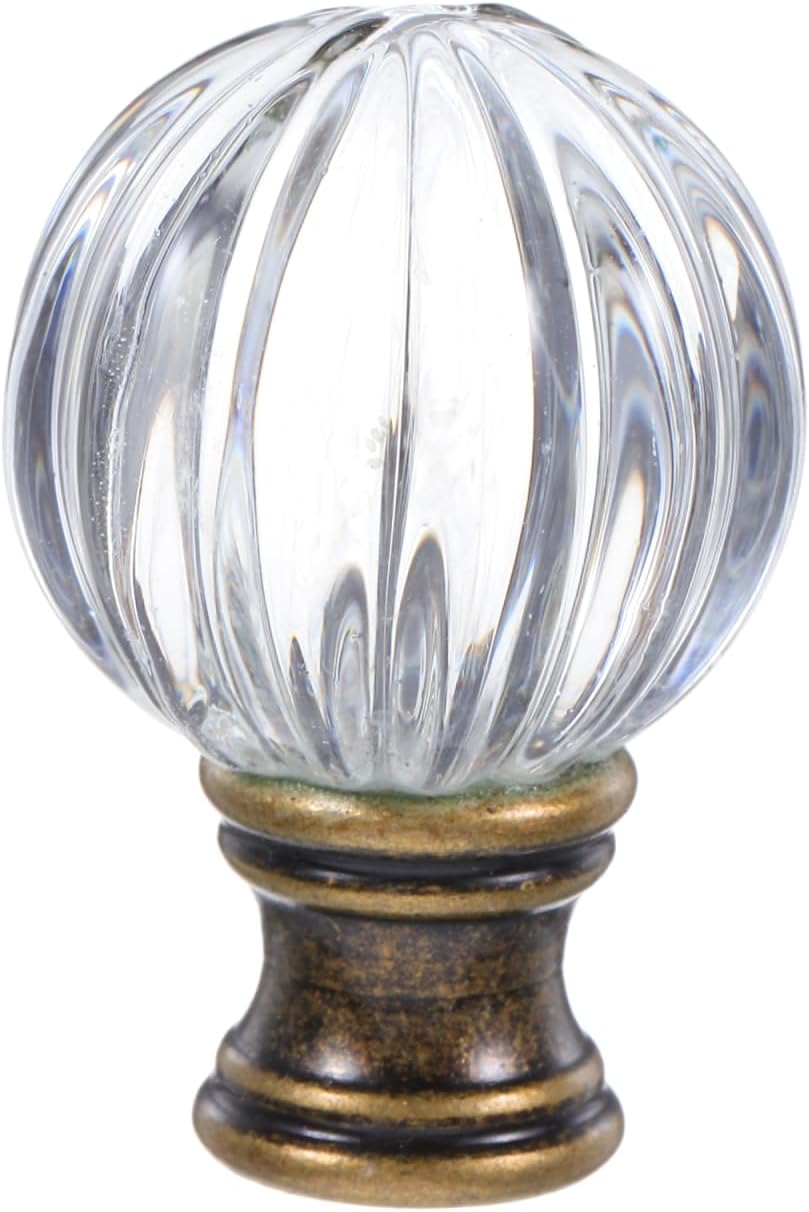 Mikikit Lamp Finials Glass Decorative Knob 1.77X1.10 Inch Light Accessory for Table and Floor Lamps Easy Installation Modern Lamp Finial for Home Lighting