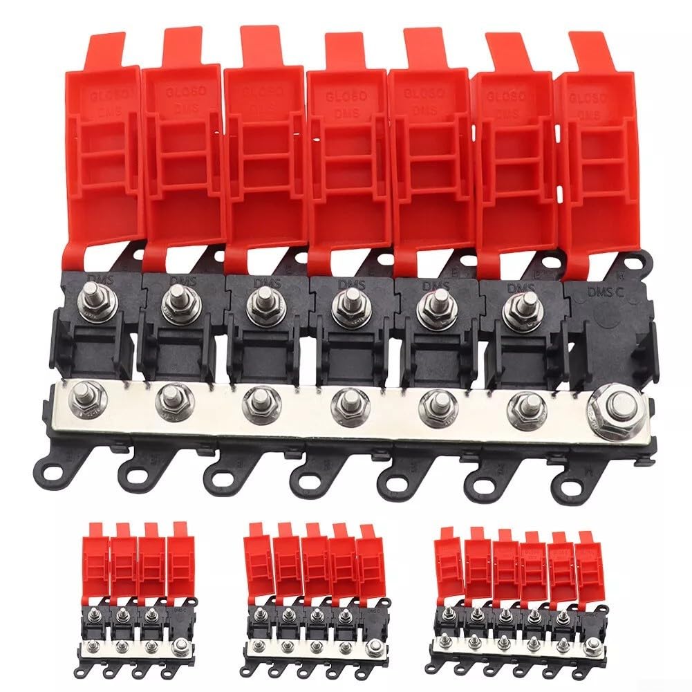 3 voies, 4 voies, 5 voies, 6 voies pour porte-bloc de fusibles midi, boîte à fusibles haute intensité 200 A avec pinces à dégagement rapide pour système électrique de voiture, camion