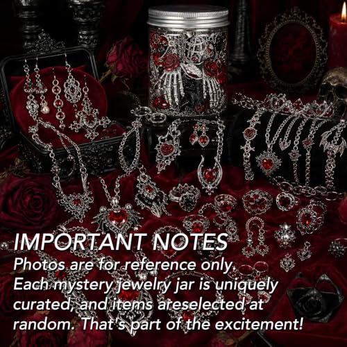 Image of SMUOBT Mystery Jewelry Jar Bundle - Surprise Vintage Jewelry Box for Women,Gift Jewelry Set (Necklace, Earrings, Rings,Kracelet,Keychain) - Unique Birthday Gift for Women