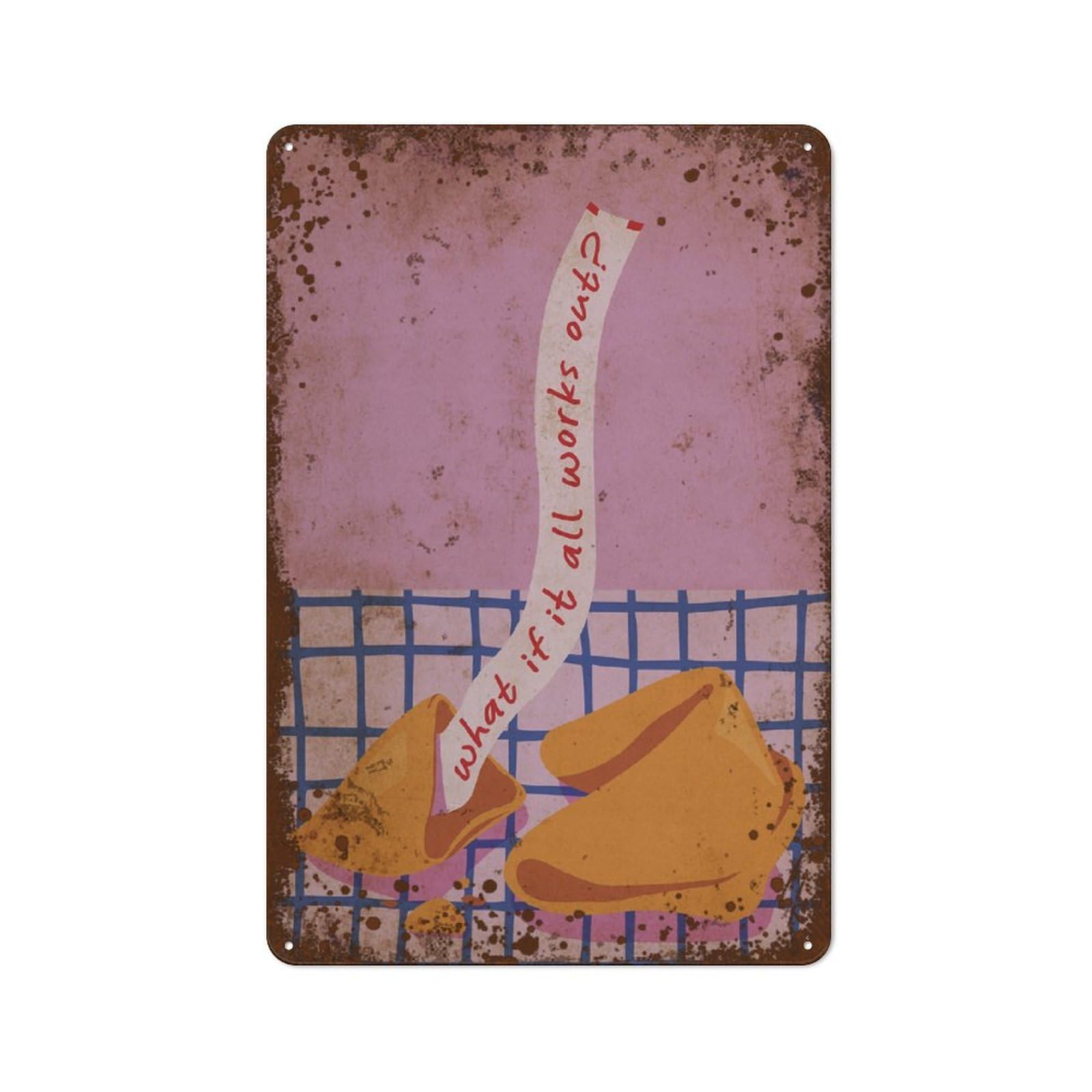 Kwqdozf Style-9 8X12 Inch What If It All Works?Fortune Cookie, Motivational Affirmation Tre