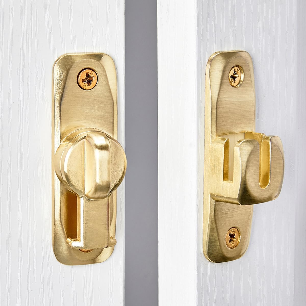 INIRET Barn Door Latches,Gold 90/180 Degree Gate Lock,Zinc Alloy Right Angle Door Lock Latch,Flip Gate Latches Hardware,Door Security Sliding Door Latch Lock fo Cabinets,Bathroom,Barn Door