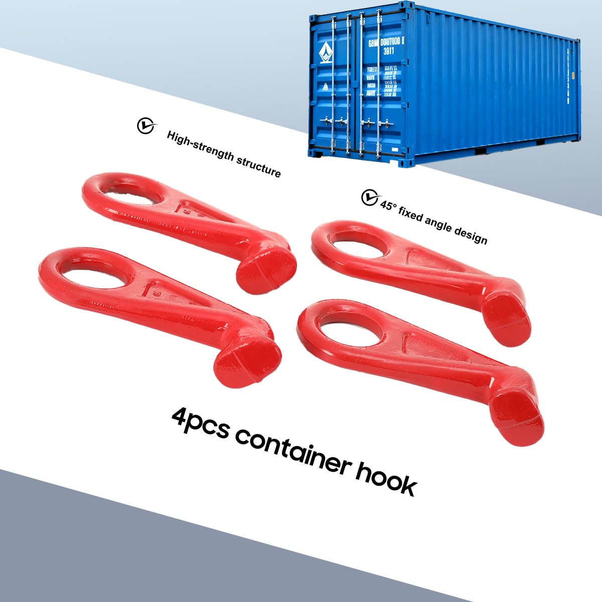 Containerhaken 4 Stück Spezialhaken Für Seecontainer Aus Legierter Stahl 45° Verdickter Hebehaken 12,5 T Tragkraft Haken Für Heben Schwerer Gegenstände Logistikbereich