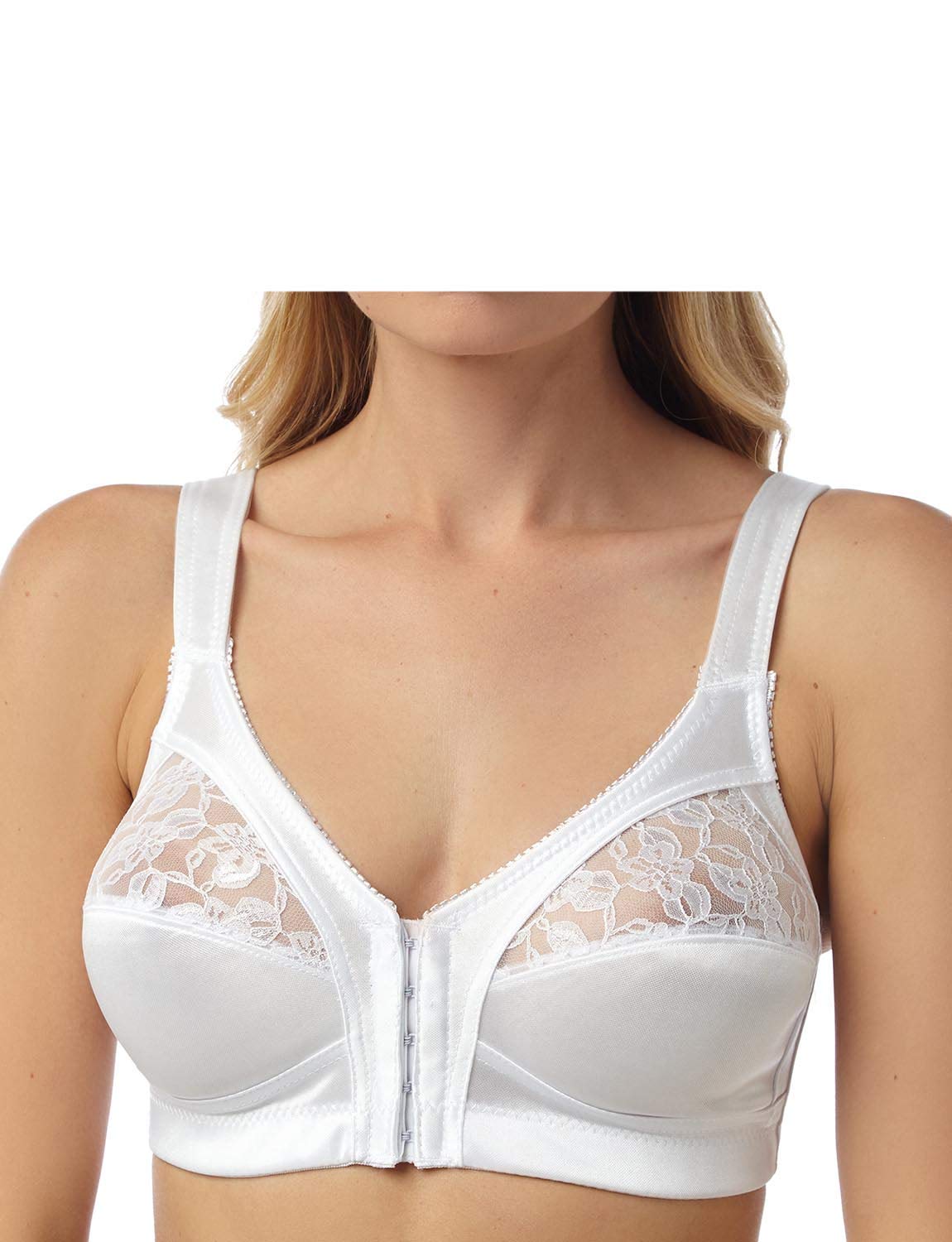 Chums Women's Front Fastening Bra - Soft Cup - White - 44B