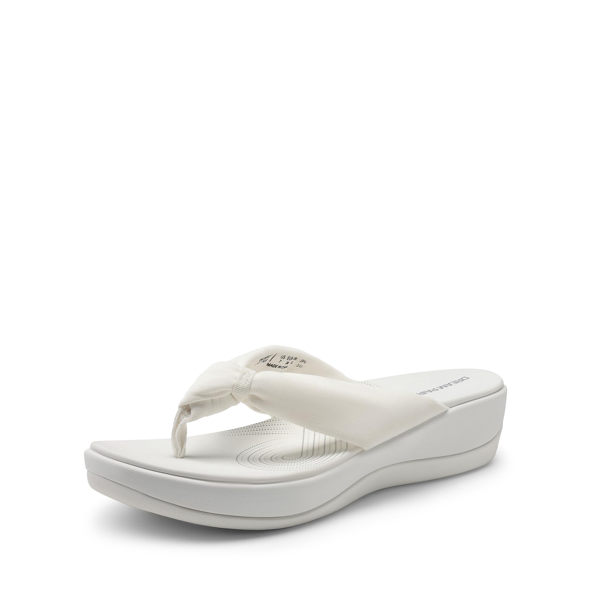 DREAM PAIRS Platform Flip Flops for Women Cushioned Thong Sandals with Soft Eva Foam Insole Lightweight Lycra fabric Comfort Dressy Slides Slippers for Summer Beach