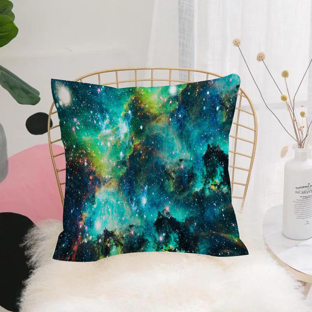 HYOSXW Cushion Cover,Throw Pillow Case Home Decorative for Living Room Bedroom Sofa Chair 16X16 Inch,Futuristic abstract space background. Night sky with stars and nebula. Elements,Pillowcase 40X40cm