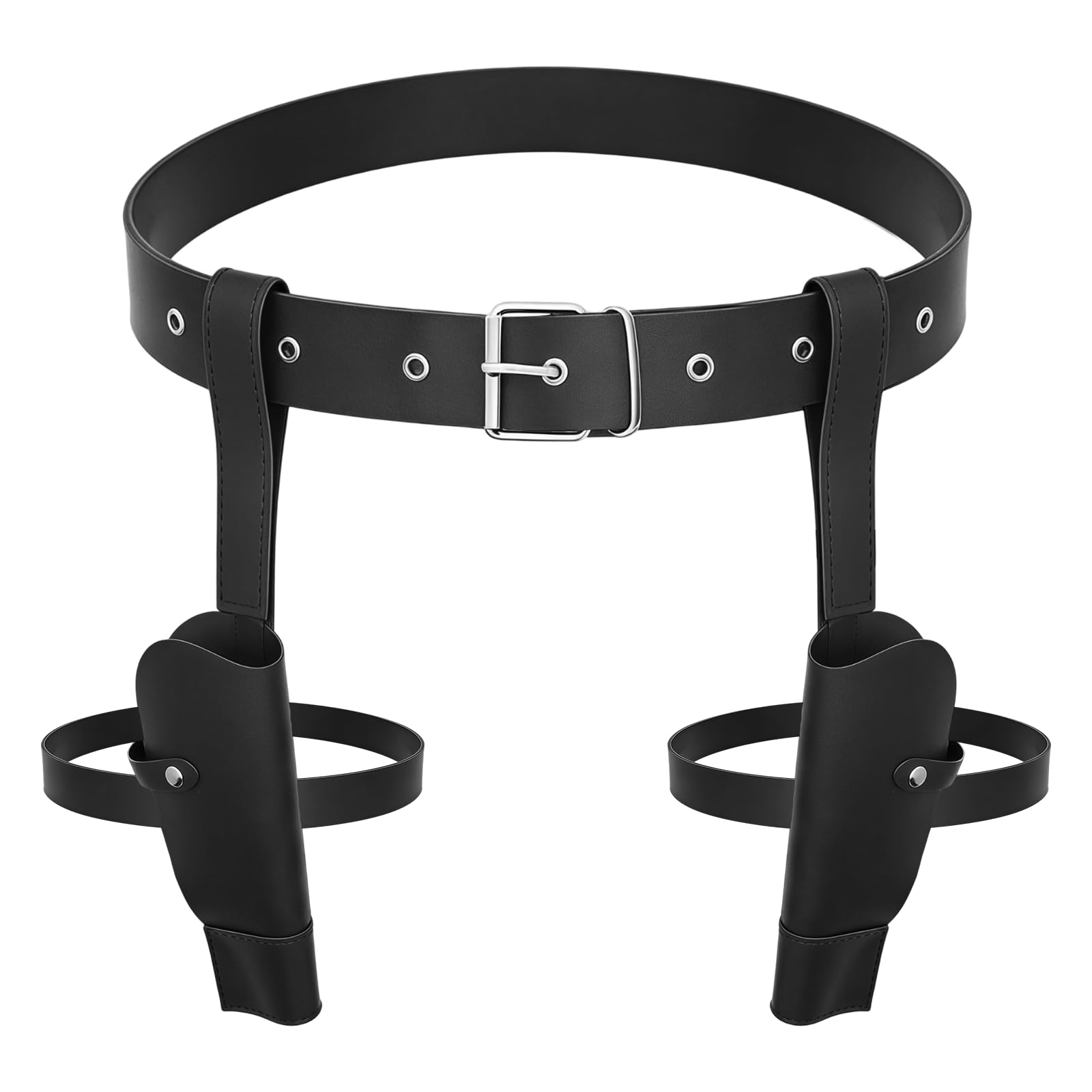 MFUOE Thigh Holsters Costume Leg Holster Set Black Holster Belt Fancy Dress Accessory for Police, Military and Video Games