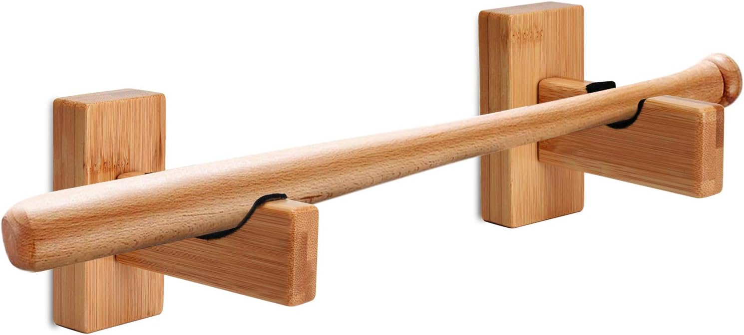 TOBWOLF 2PCS Baseball Bat Wall Mount Display Rack, Horizontal Display Baseball Bat Hanger Holder, Baseball Bat Wood Bracket Stand for Baseball Hockey Stick - Burlywood : Sports & Outdoors