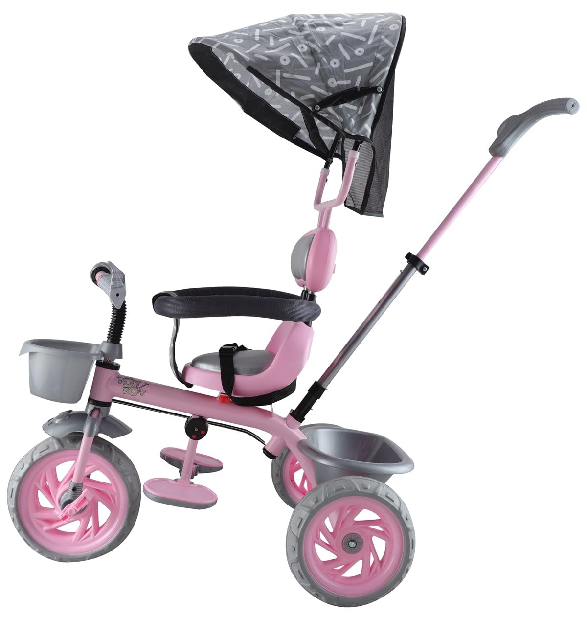 Toyzoy Cotton Candy Pro Max Kids|Baby Trike|Tricycle with Cushioned Seat & Storage Basket for Kids|Boys|Girls Age Group 2+ Years (Pink)