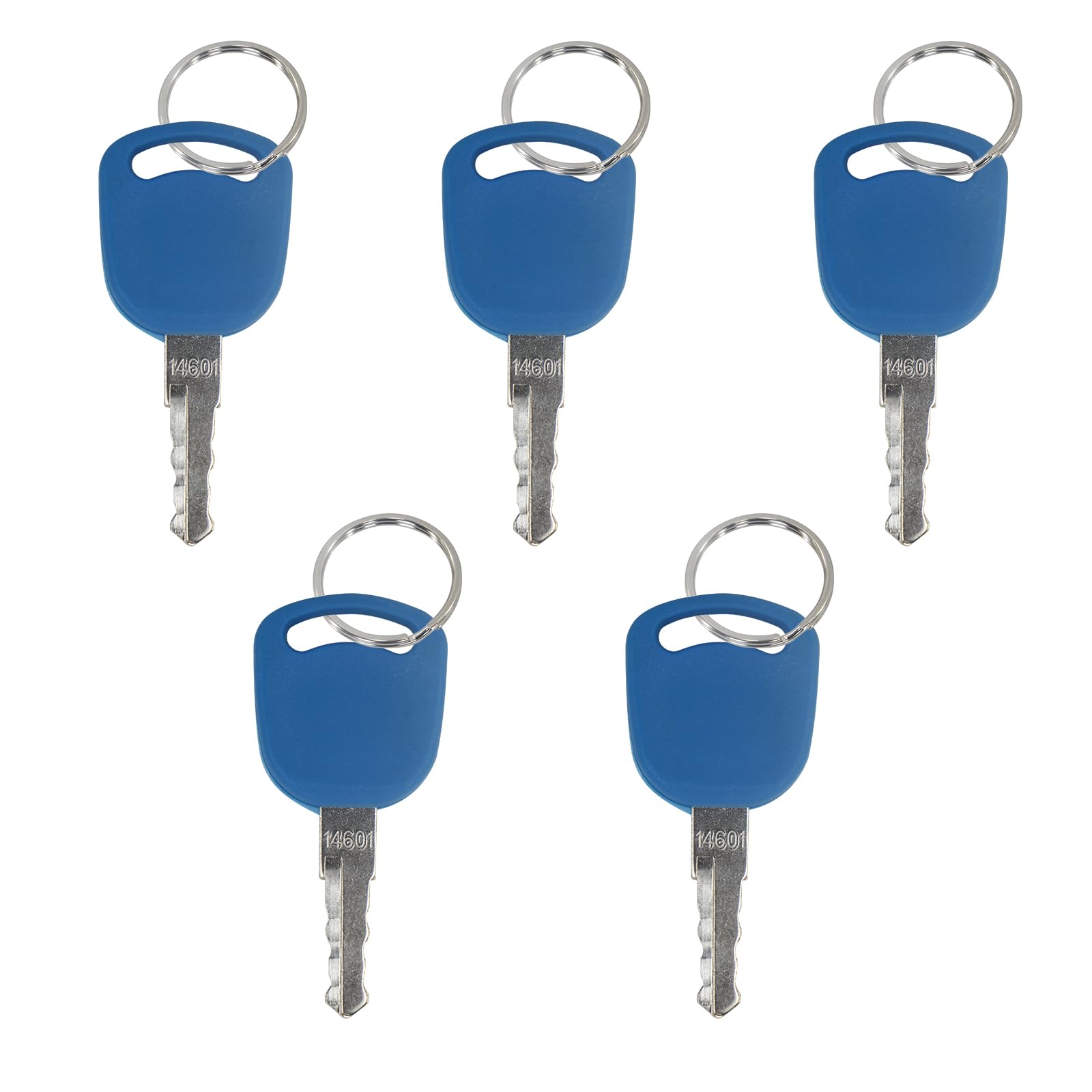 5 Pack 14601 Ignition Key & Rings Compatible with Case IH,New Holland&Ford