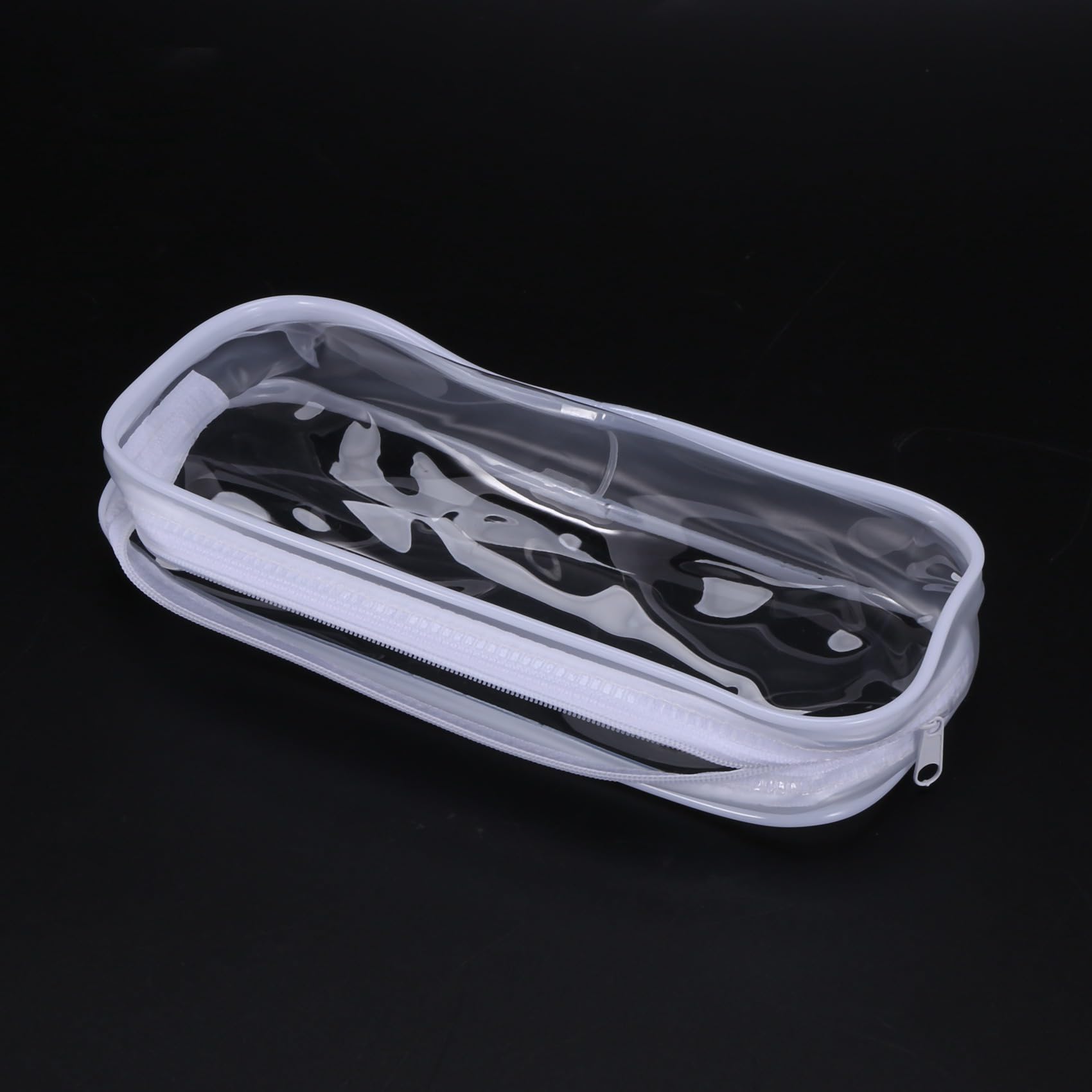 Astuccio per Matite nel PVC Trasparente con Cerniera nel 40 Pezzi, Astuccio per Trucco con Grande Portamatite con Cerniera per Cancelleria per Ufficio Scolastico (Bianco)