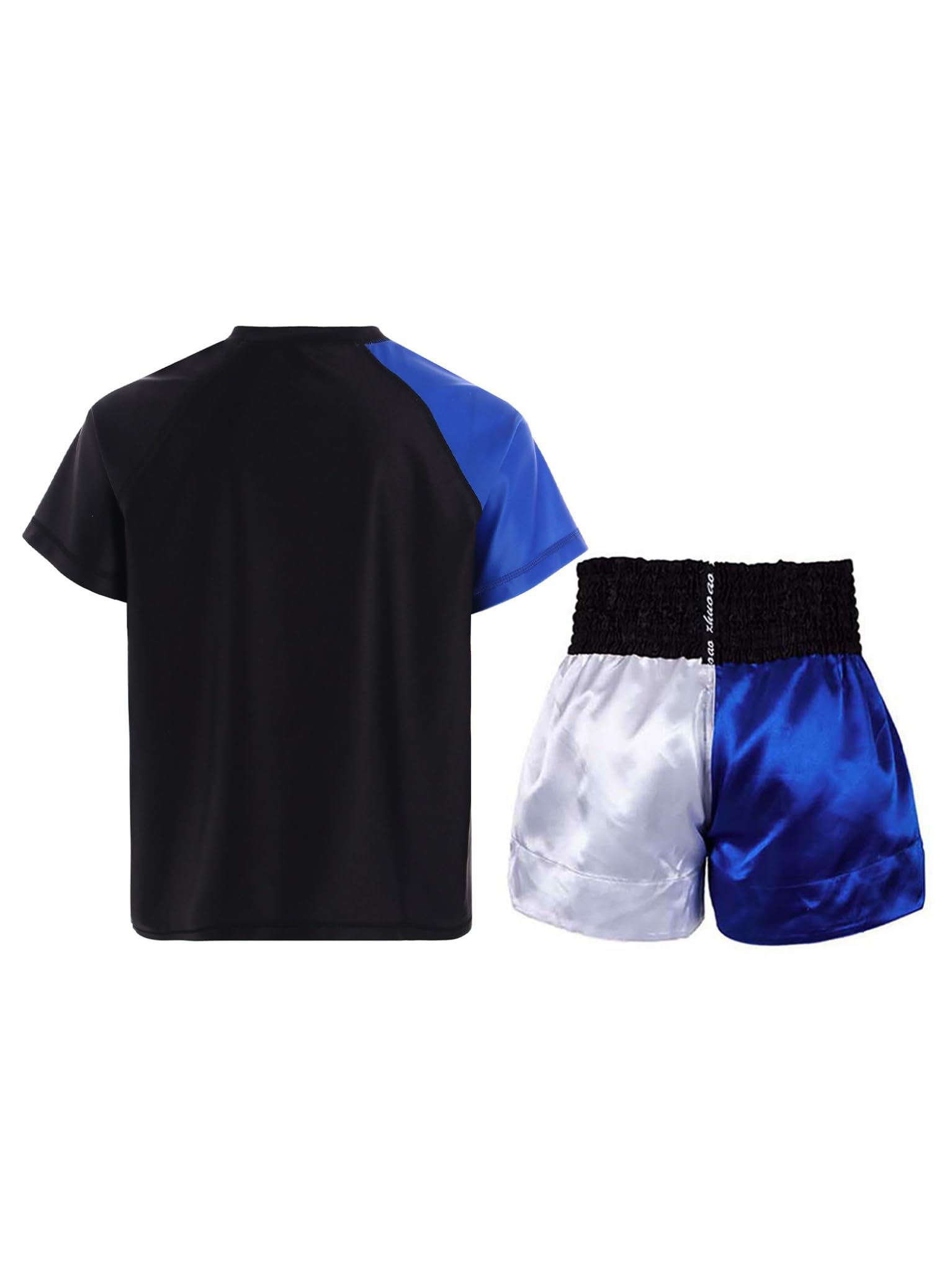 TTAO Conjunto de ropa de boxeo para niños MMA, pantalones cortos de boxeo, camiseta para Muay Thai, artes marciales, fitness, entrenamiento, chándal