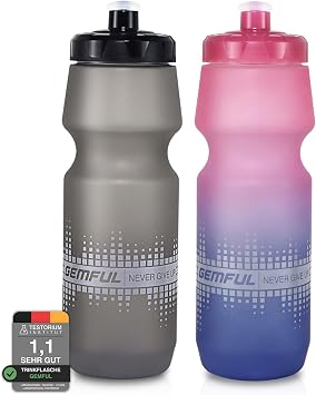 GEMFUL Bicycle Water Bottles 750 ml Squeezable BPA-Free Sports Water Bottle