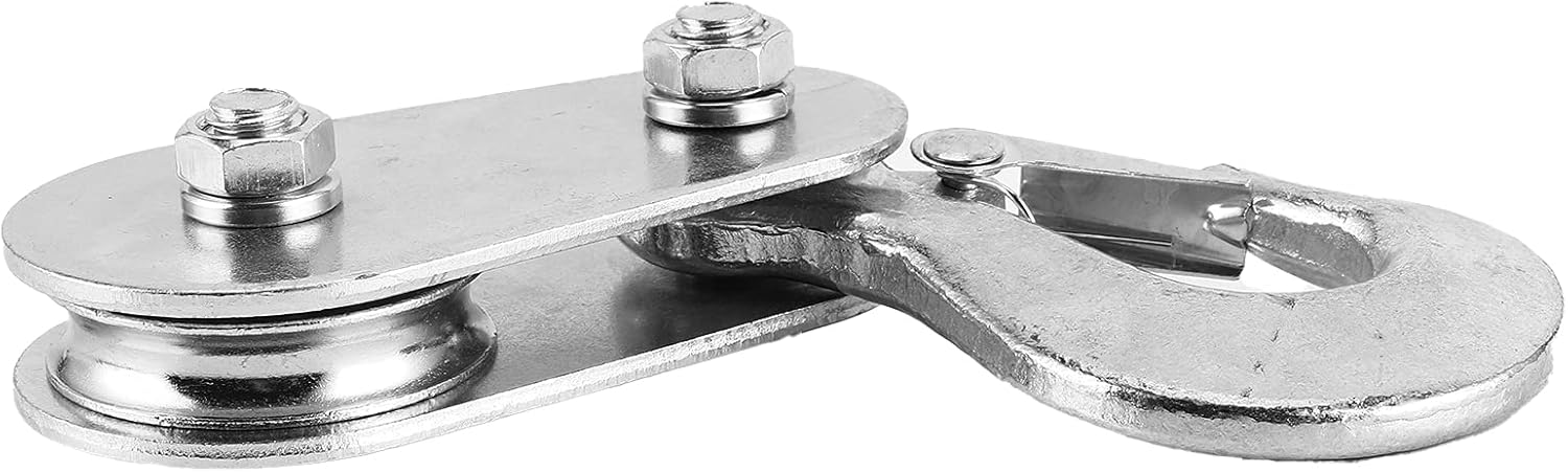 Utv Plow Pulley Kit,Winch Pulley,Utv Snow Plow Pulley Hook,Hook With Pulley For Kfi Plow,Other Components 2 Ton Snatch Block Wire Rope Lifting Pulley With Hook For Utv Atv Quad Bike Motocross
