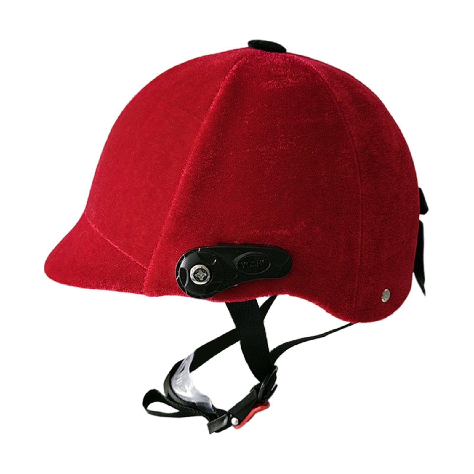 harayaa Horse Riding Helmet Equestrian Hat,Head Circumference 54-62cm, Lightweight,Riding Cap Equestrian Equipment Adjustable (Red, No Mirror)