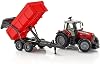 Massey Ferguson 7480 Traktör ve Römork, Açılabilen Motor Kapağı, Manevra Yapabilen Tekerlekler, 67 x 16,5 x 17,5 cm