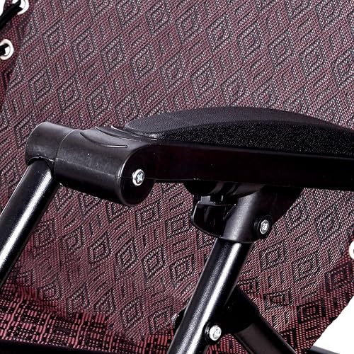 Image of STAR WORK Stainless Steel Zero Gravity Chair, Lawn Chair Recliner Lounge, Portable Camping Folding Beach Chair with Removable Pillow (Maroon Texture)