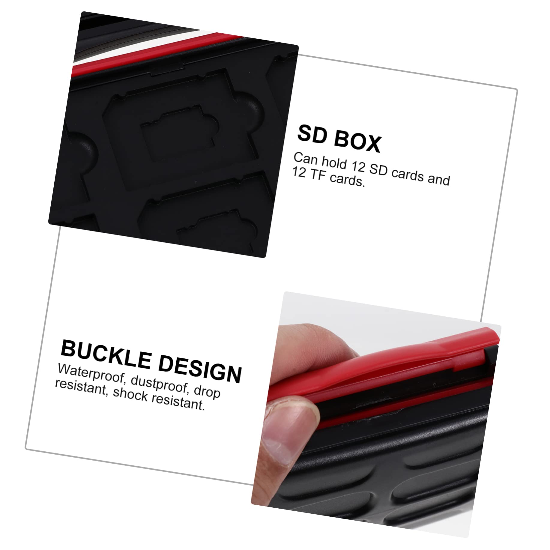 WOONEKY 1pc Drop Resistant Memory Holder Case for Cards Lightweight Portable Storage Box for Outdoor Activities and Daily Use Plastic Material