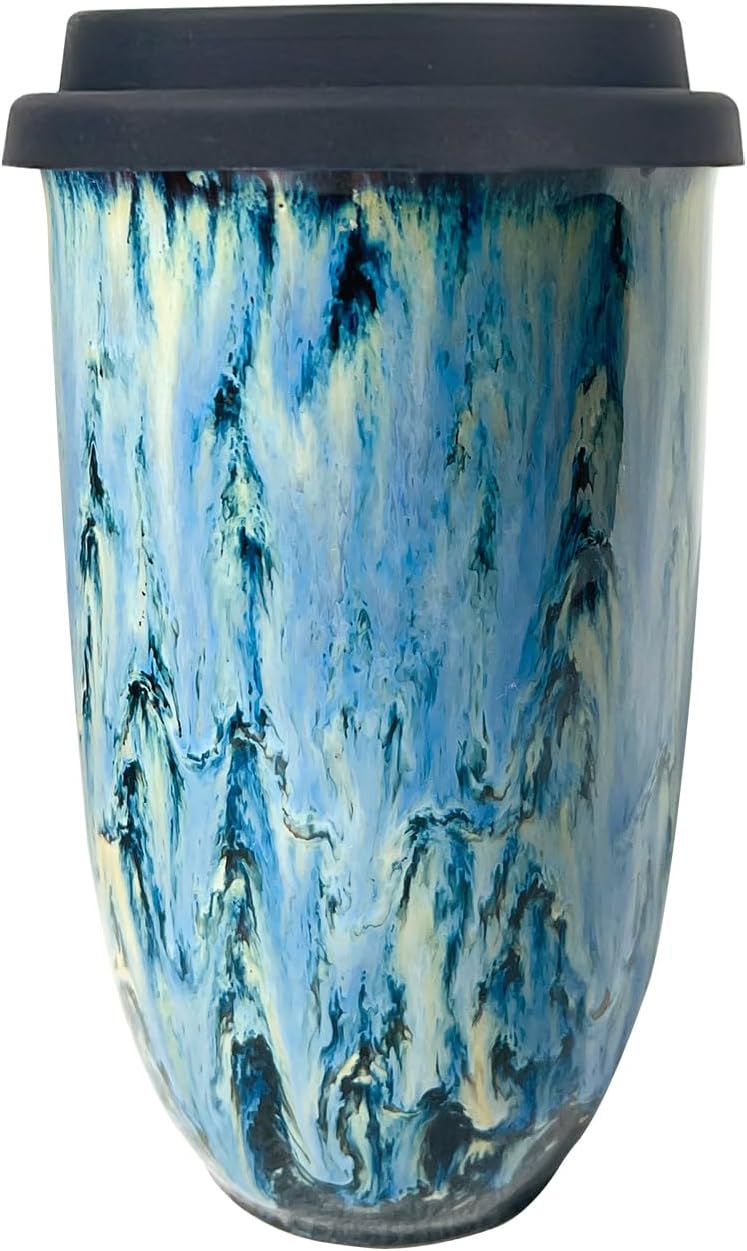 Handmade Ceramic Handcrafted Coffee Cup, Creative Rough Pottery, Personalized and Fashionable Cup,350ML, Unique Design, Safe for Microwave and Dishwasher (1#)