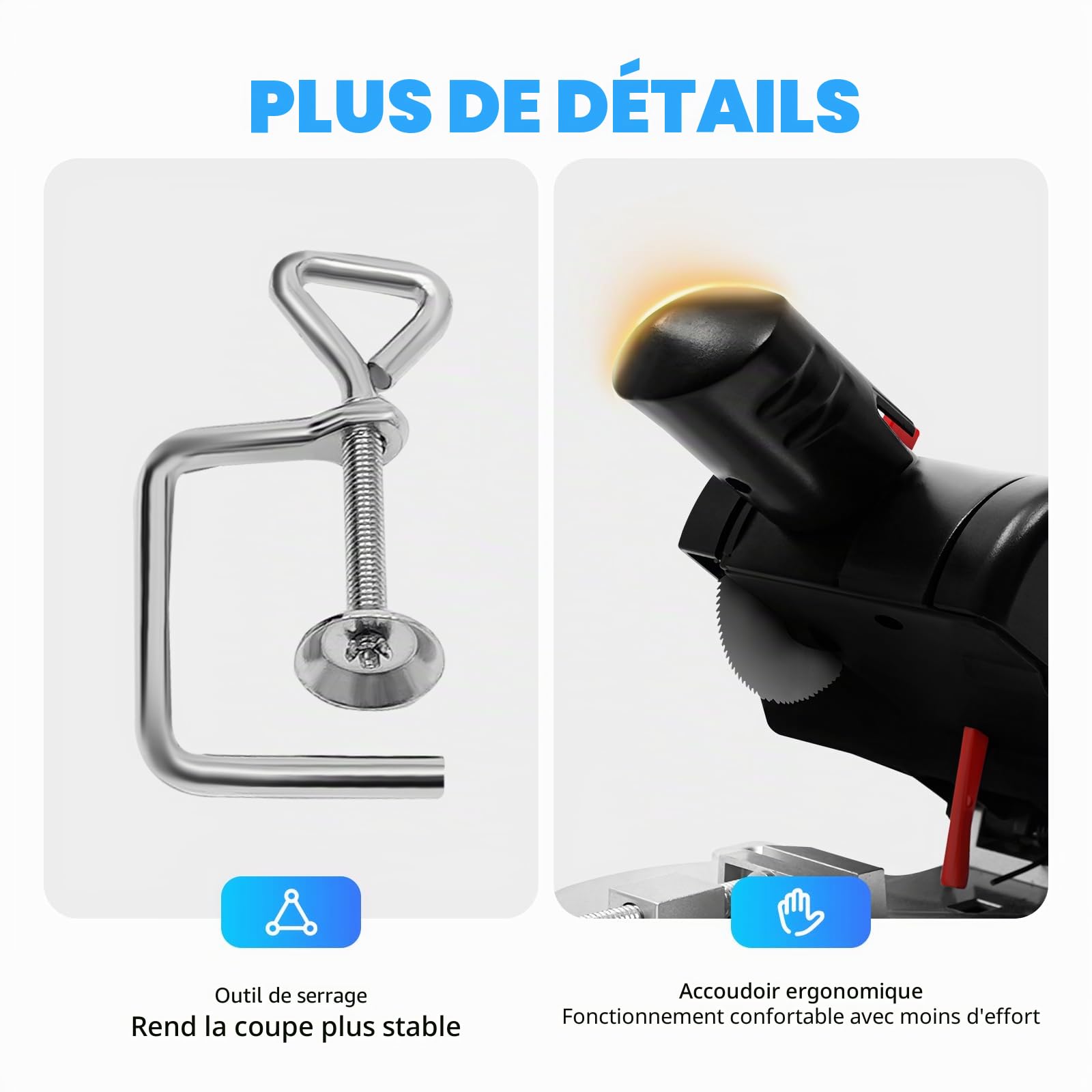 Mini scie à tronçonner - Scie cloche - 90 W - 6000 tr/min - Angle de coupe 0-45° - Pour bois et métal
