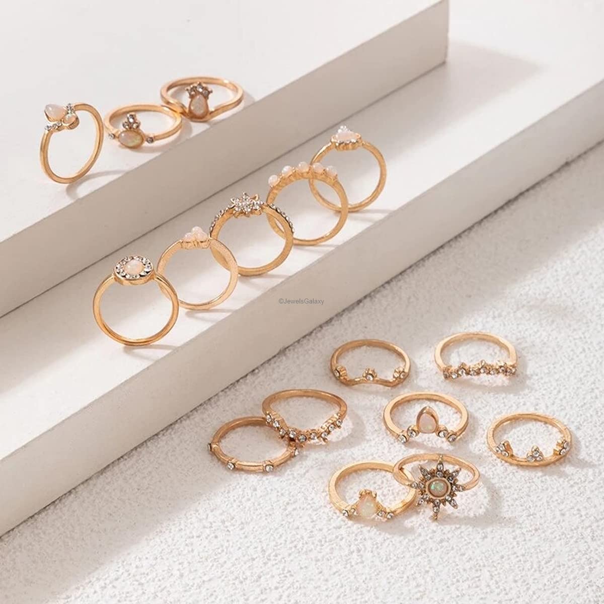 Contemporary Stackable Rings Set - Style 9