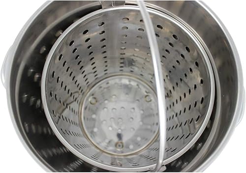 Miniatura 2 de Nueva olla de acero inoxidable de 42 cuartos con cesta Hervidor pesado utensilios de cocina para olla hirviendo 14 pulgadas de ancho x 16 pulgadas