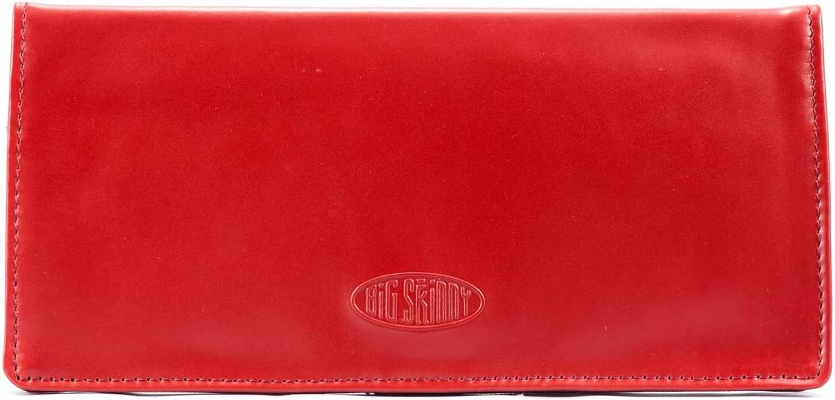 Big Skinny Women’s Executive Leather Bi-Fold Checkbook Slim Wallet, Holds Up to 40 Cards